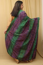 Vibrant Multicolor Hand Embroidered Kantha Block Printed Pure Tussar Silk Dupatta - Luxurion World