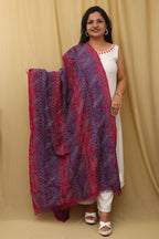 Vibrant Multicolor Hand Embroidered Kantha Block Printed Pure Tussar Silk Dupatta - Luxurion World