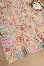 Exquisite Pastel Parsi Georgette Dupatta with Hand Embroidery - Luxurion World
