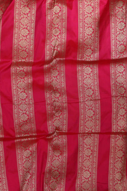 Exquisite Pink Banarasi Pure Katan Silk Unstitched Flower Design Lehenga Set - Luxurion World