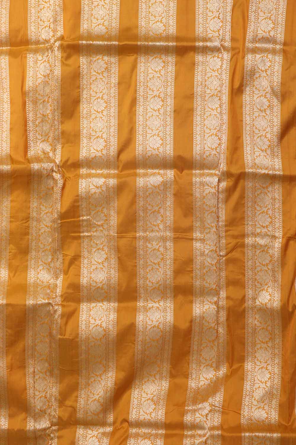 Yellow Banarasi Pure Katan Silk Unstitched Flower Design Lehenga Set - Luxurion World