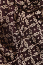 Elegant Brown Banarasi Pure Katan Silk Unstitched Flower Design Lehenga Set - Luxurion World