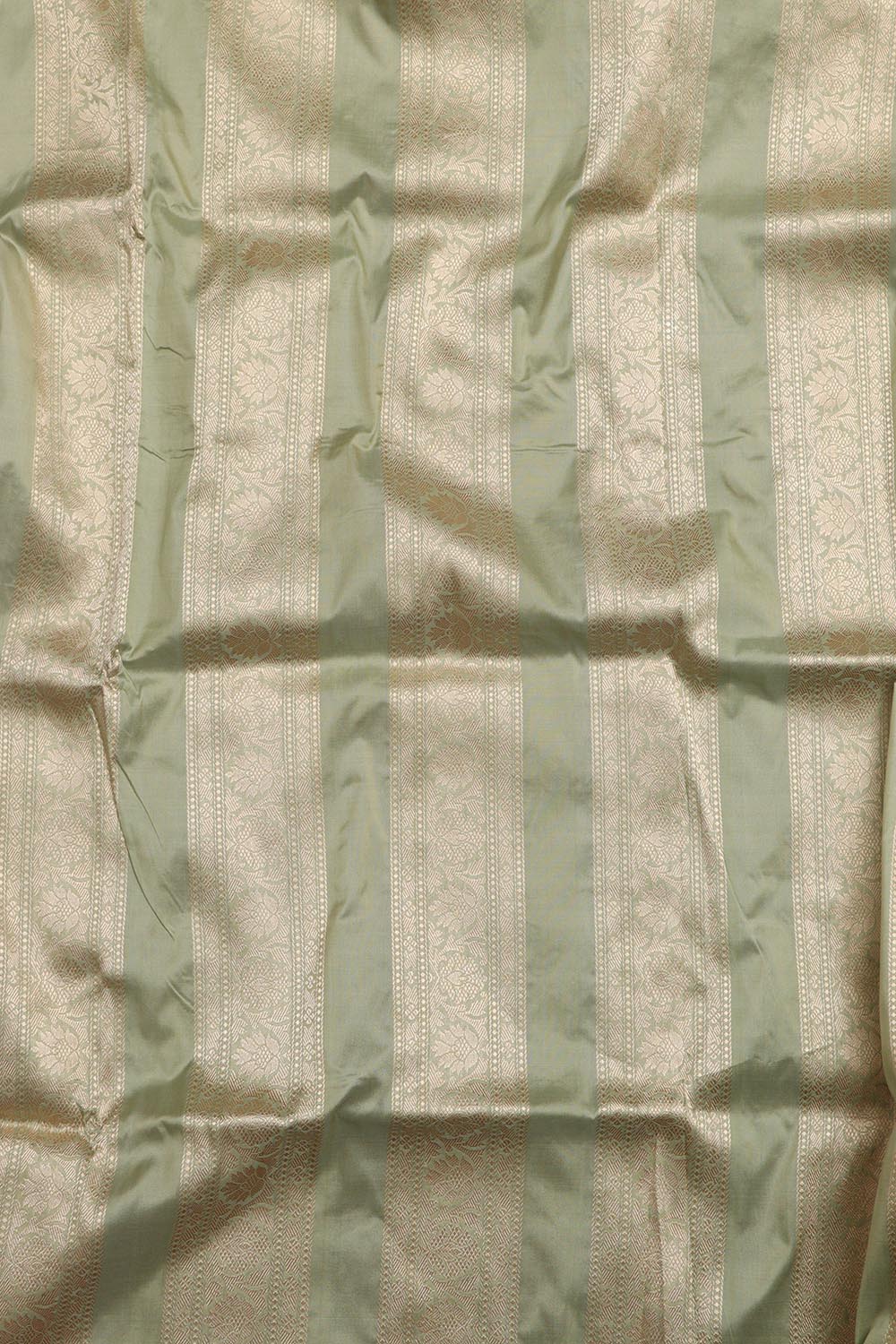 Pista Green Banarasi Pure Katan Silk Unstitched Flower Design Lehenga Set - Luxurion World