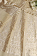 Pastel Banarasi Organza Silk Unstitched Lehenga Set - Luxurion World