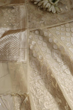 Pastel Banarasi Organza Silk Unstitched Lehenga Set - Luxurion World