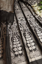 Exquisite Black Banarasi Organza Silk Unstitched Lehenga Set - Luxurion World