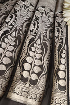 Exquisite Black Banarasi Organza Silk Unstitched Lehenga Set - Luxurion World