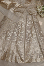 Stunning Dyeable Banarasi Organza Silk Unstitched Lehenga Set - Luxurion World