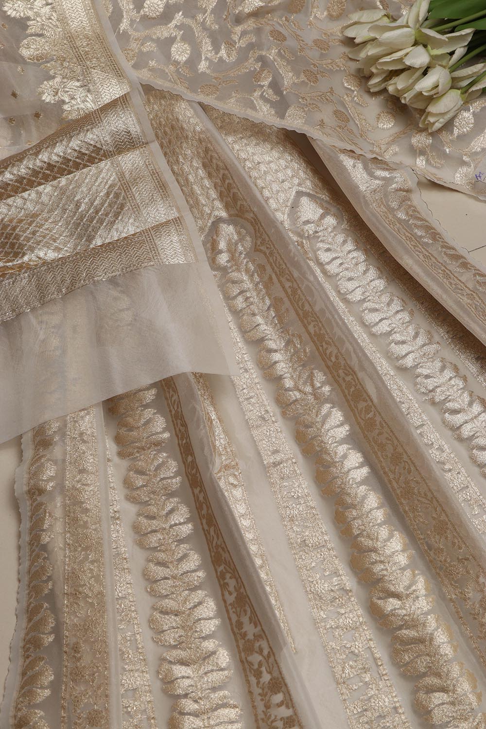 Stunning Dyeable Banarasi Organza Silk Unstitched Lehenga Set - Luxurion World