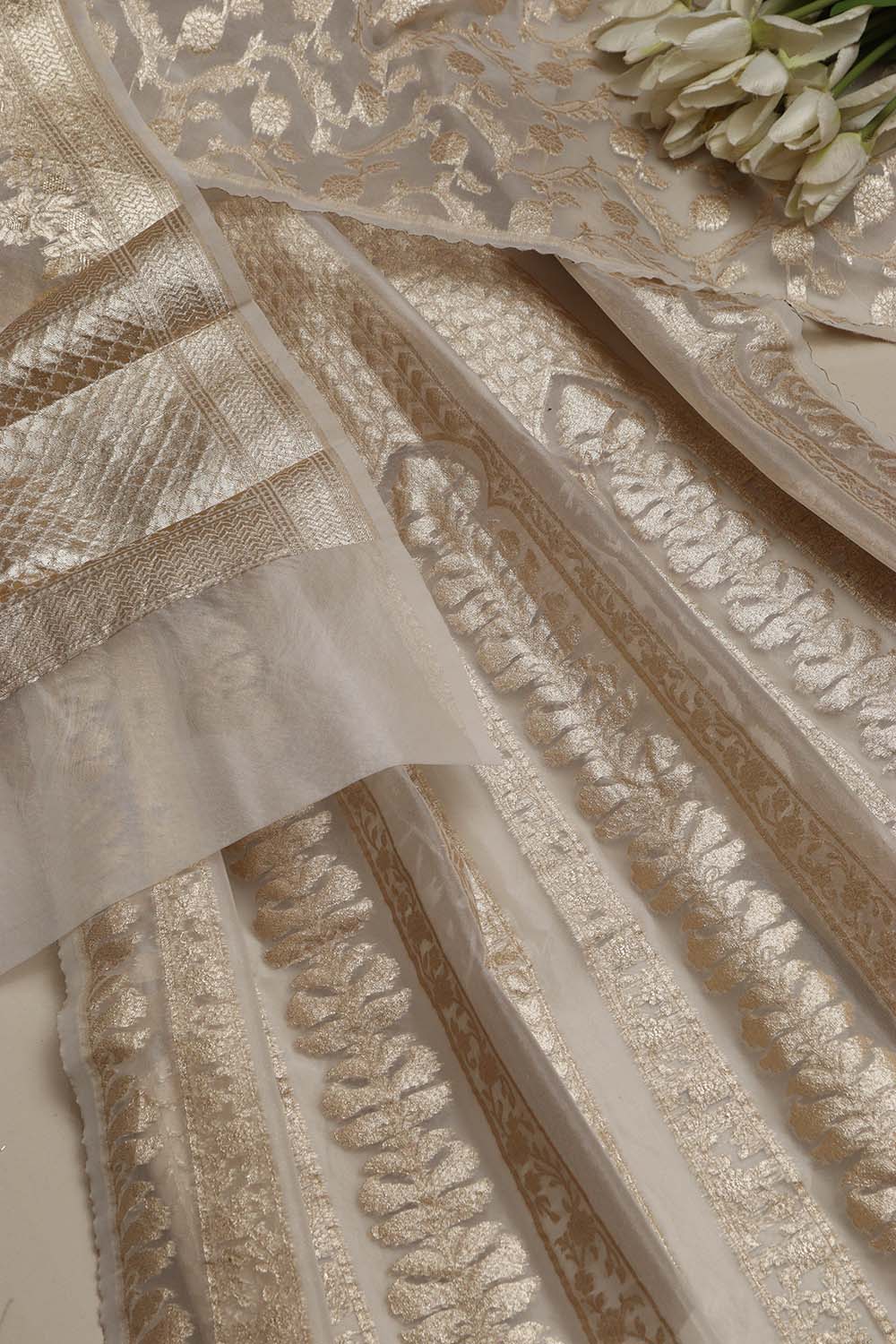 Stunning Dyeable Banarasi Organza Silk Unstitched Lehenga Set - Luxurion World