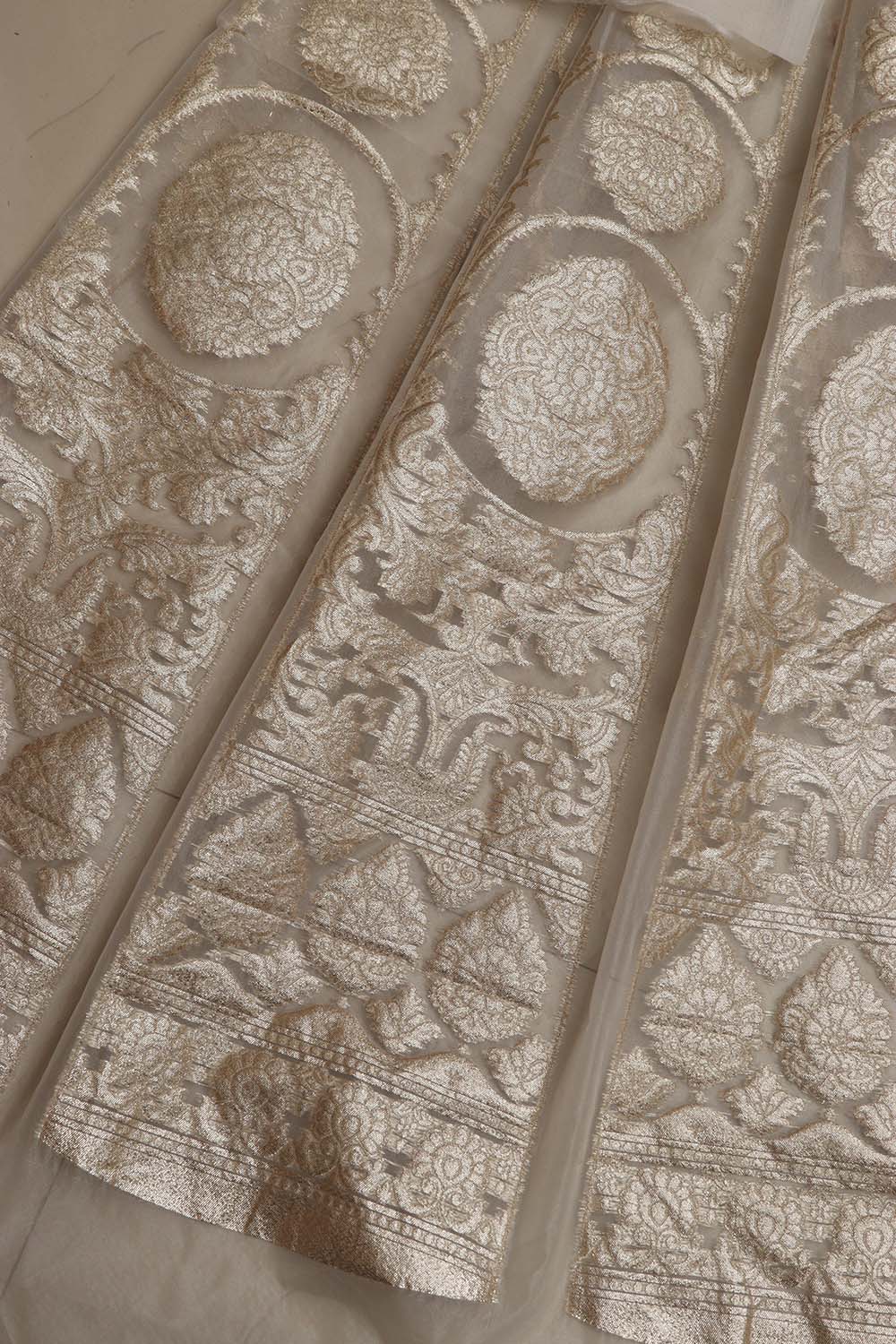 Stunning Dyeable Banarasi Organza Silk Unstitched Lehenga Set - Luxurion World