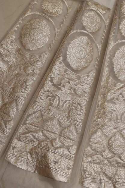 Stunning Dyeable Banarasi Organza Silk Unstitched Lehenga Set - Luxurion World