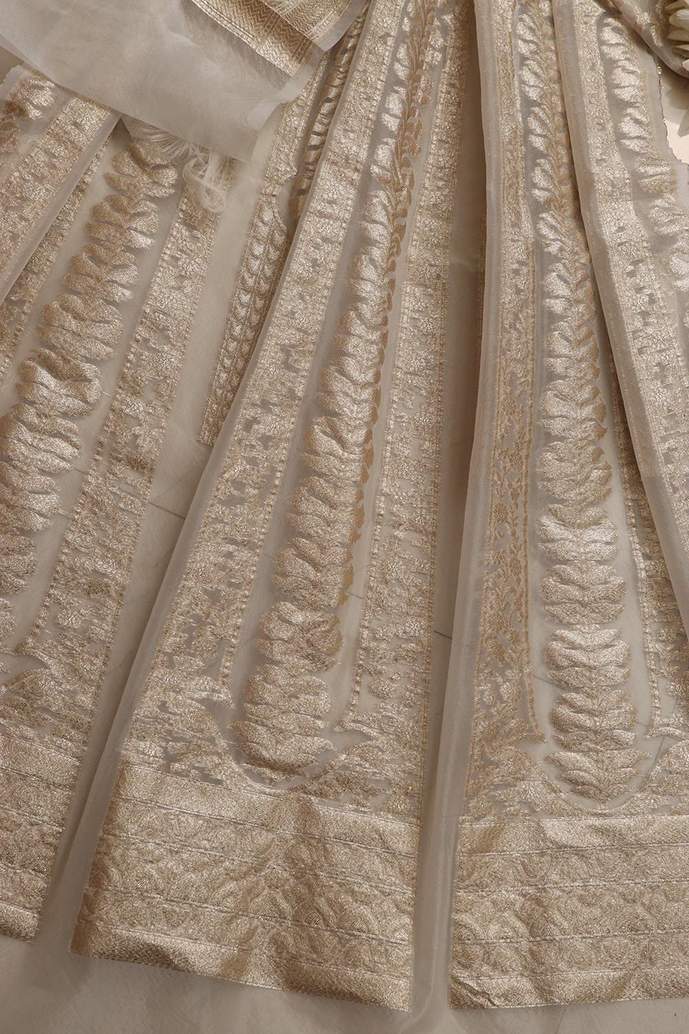 Stunning Dyeable Banarasi Organza Silk Unstitched Lehenga Set - Luxurion World