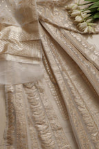 Stunning Dyeable Banarasi Organza Silk Unstitched Lehenga Set - Luxurion World