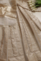 Stunning Dyeable Banarasi Organza Silk Unstitched Lehenga Set - Luxurion World
