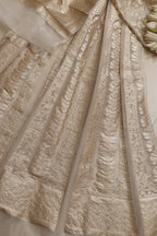 Stunning Dyeable Banarasi Organza Silk Unstitched Lehenga Set - Luxurion World