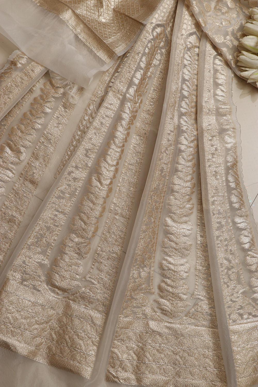 Stunning Dyeable Banarasi Organza Silk Unstitched Lehenga Set - Luxurion World