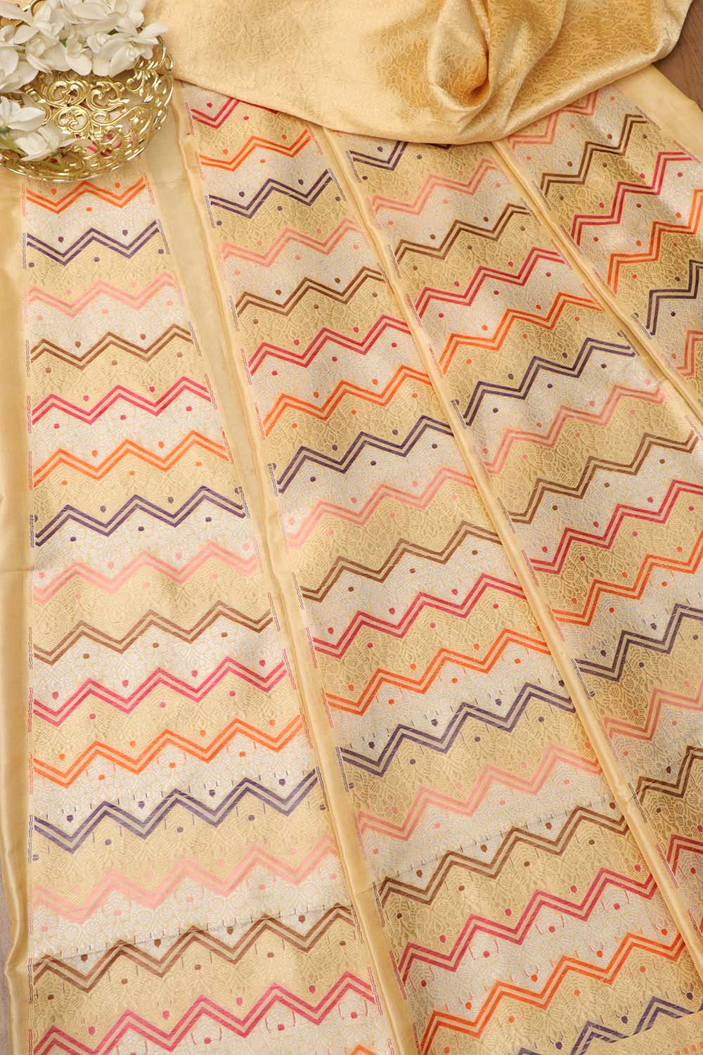 Pastel Pure Katan Silk Handloom Banarasi Lehenga - Luxurion World