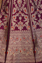 Opulent Purple Banarasi Pure Katan Silk Lehenga Set - Luxurion World