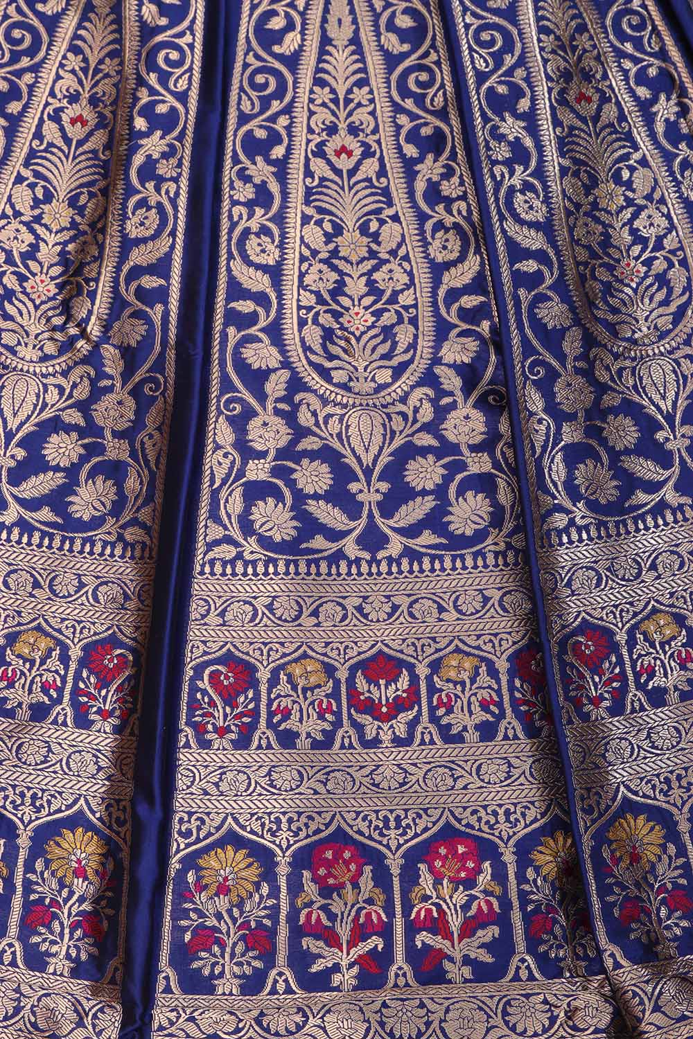 Royal Blue Banarasi Silk Lehenga Set - Luxurion World