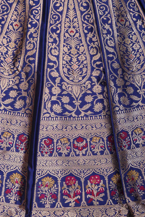 Royal Blue Banarasi Silk Lehenga Set - Luxurion World
