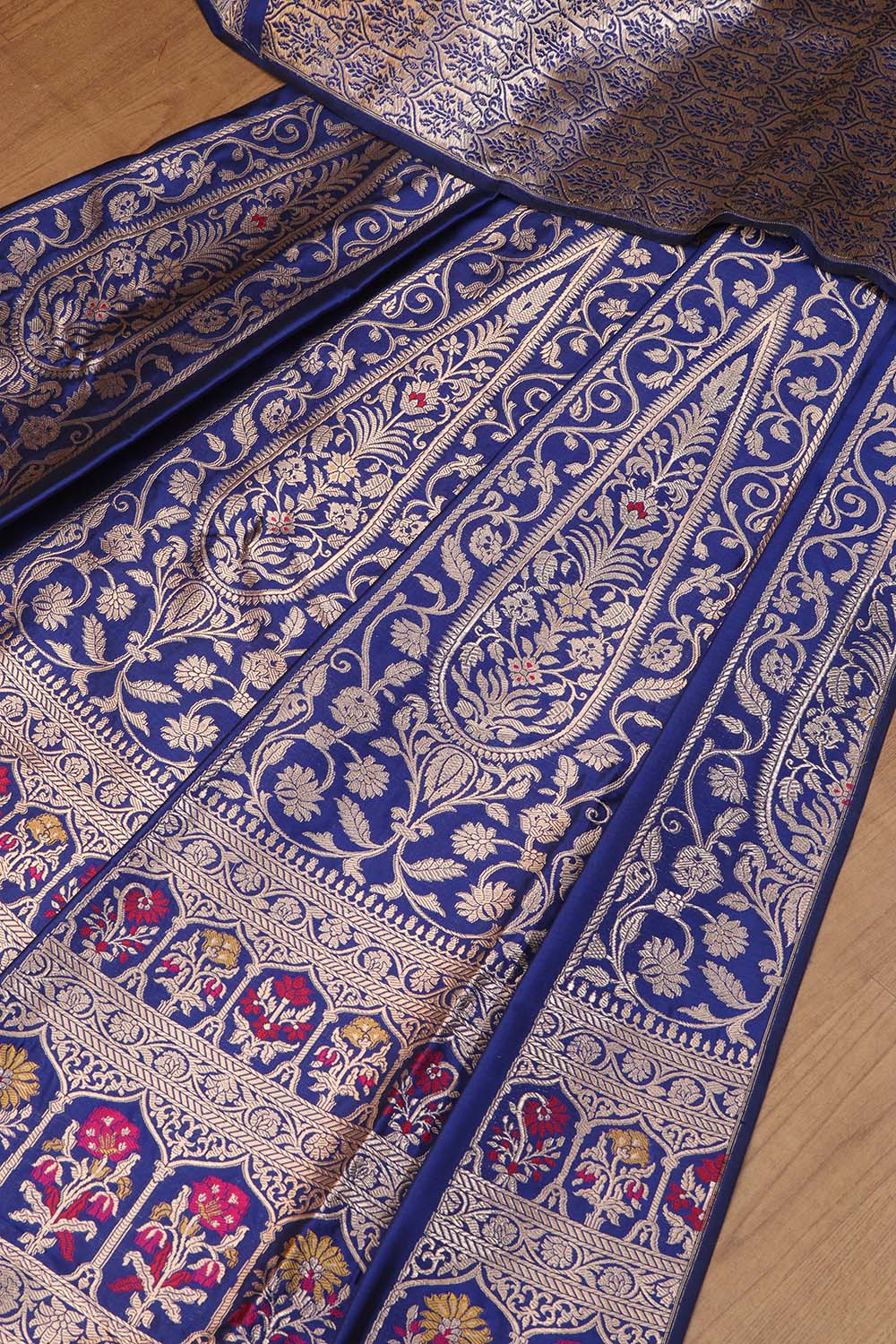Royal Blue Banarasi Silk Lehenga Set - Luxurion World