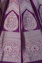 Regal Purple Banarasi Pure Katan Silk Lehenga Set - Luxurion World