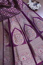 Regal Purple Banarasi Pure Katan Silk Lehenga Set - Luxurion World
