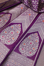 Regal Purple Banarasi Pure Katan Silk Lehenga Set - Luxurion World