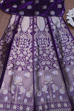 Opulent Purple Banarasi Pure Katan Silk Lehenga Set - Luxurion World