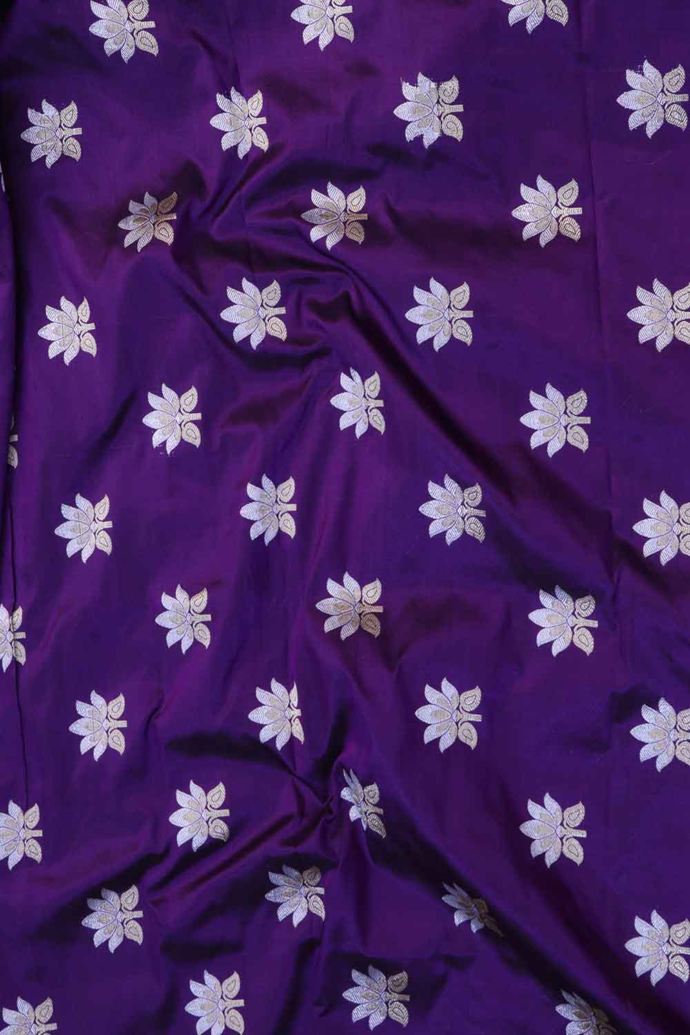 Opulent Purple Banarasi Pure Katan Silk Lehenga Set - Luxurion World