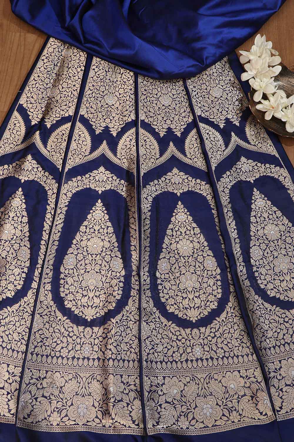 Royal Blue Banarasi Silk Lehenga Set - Pure Elegance - Luxurion World