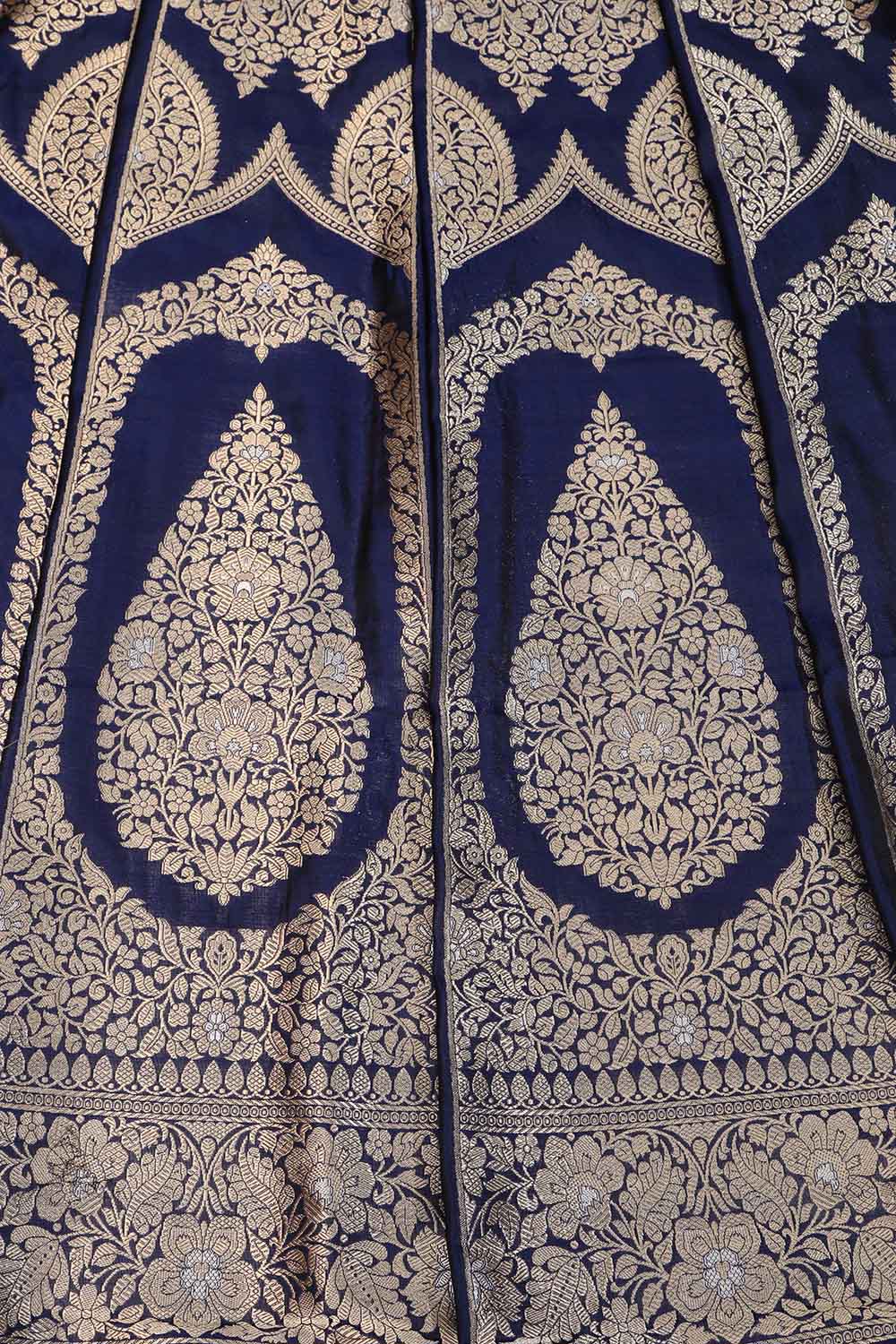 Royal Blue Banarasi Silk Lehenga Set - Pure Elegance - Luxurion World