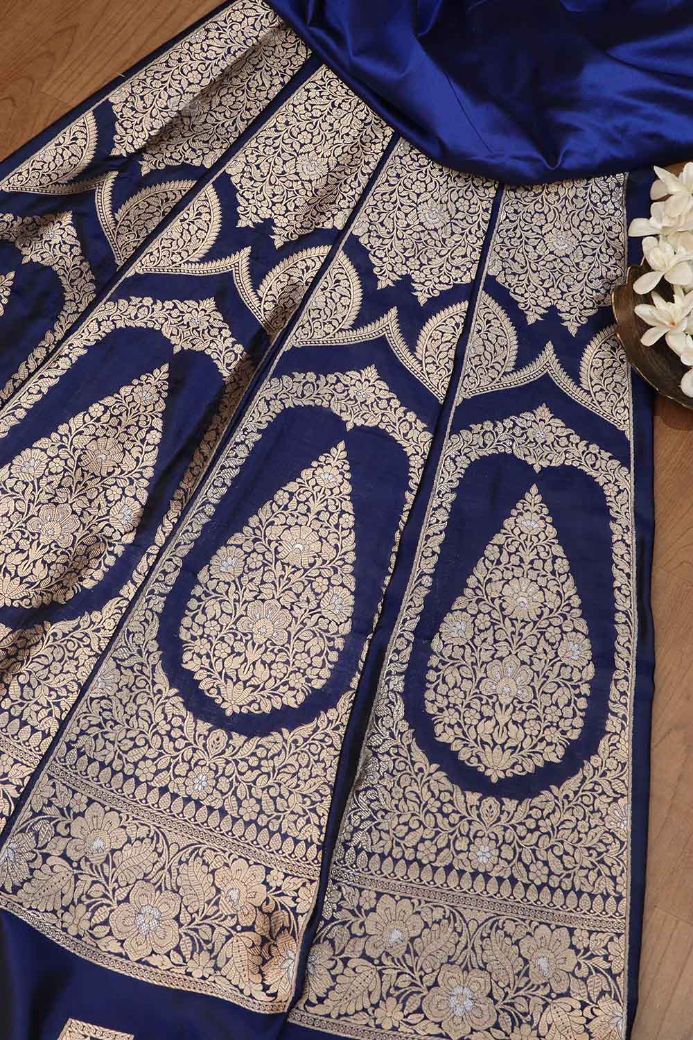 Royal Blue Banarasi Silk Lehenga Set - Pure Elegance - Luxurion World