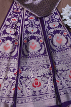 Opulent Purple Banarasi Pure Katan Silk Lehenga Set - Luxurion World