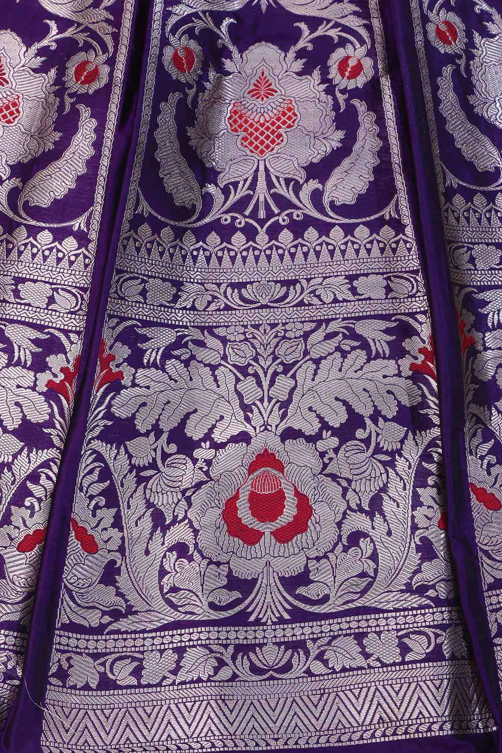 Opulent Purple Banarasi Pure Katan Silk Lehenga Set - Luxurion World