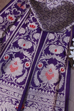 Opulent Purple Banarasi Pure Katan Silk Lehenga Set - Luxurion World