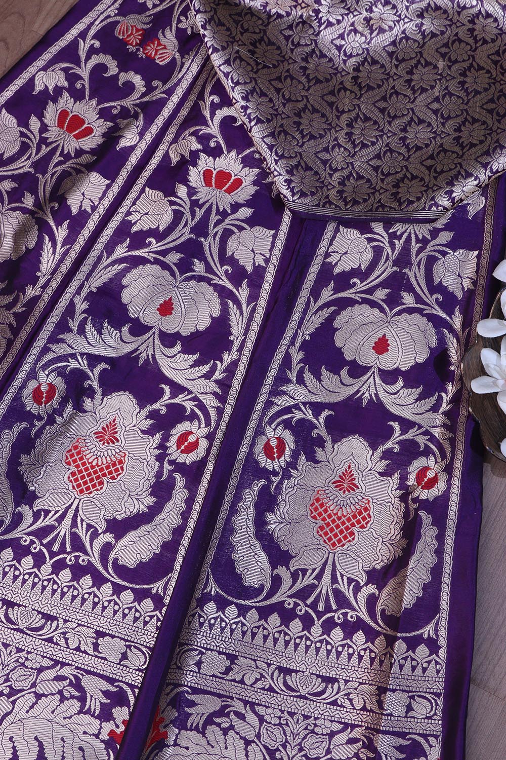 Opulent Purple Banarasi Pure Katan Silk Lehenga Set - Luxurion World