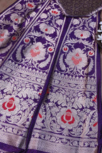 Opulent Purple Banarasi Pure Katan Silk Lehenga Set - Luxurion World