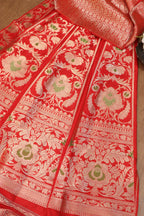 Red Banarasi Silk Lehenga Set: Exquisite Elegance - Luxurion World