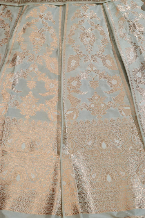 Pastel Banarasi Silk Lehenga Set - Exquisite Elegance - Luxurion World