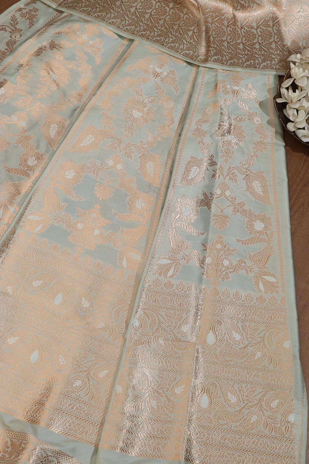 Pastel Banarasi Silk Lehenga Set - Exquisite Elegance - Luxurion World