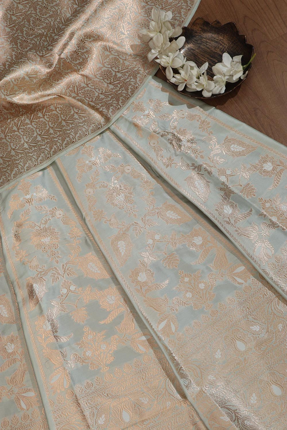 Pastel Banarasi Silk Lehenga Set - Exquisite Elegance - Luxurion World