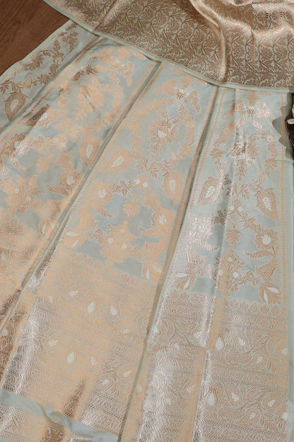 Pastel Banarasi Silk Lehenga Set - Exquisite Elegance - Luxurion World