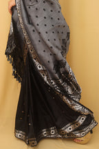Grey Handloom Assami Pat Silk Saree - Luxurion World