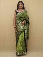 Green Handloom Assami Pat Silk Saree - Luxurion World