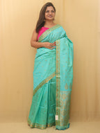 Green Handloom Assami Pat Silk Saree - Luxurion World
