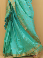 Green Handloom Assami Pat Silk Saree - Luxurion World