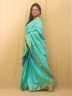 Green Handloom Assami Pat Silk Saree - Luxurion World
