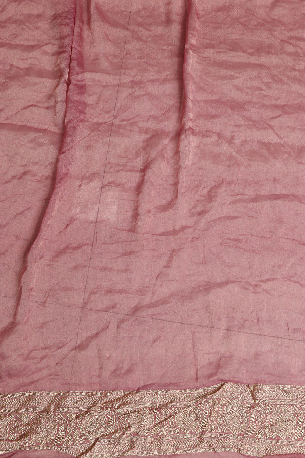 Pink Handloom Banarasi Pure Tissue Georgette Flower Design Saree - Luxurion World